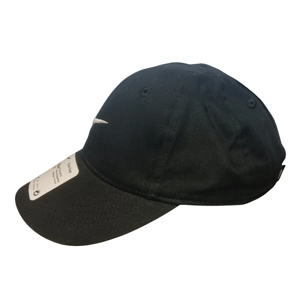 Nike Club Cap Kids Toddler Swoosh Adjustable Hat Black White 2-4T New